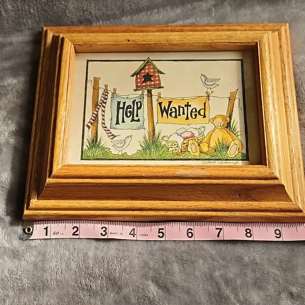 Rustic Wooden Framed Home/Laundry Room Accent Set
